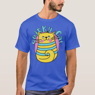 Verrückte Katze Blaue Streifen Katze T-Shirt
