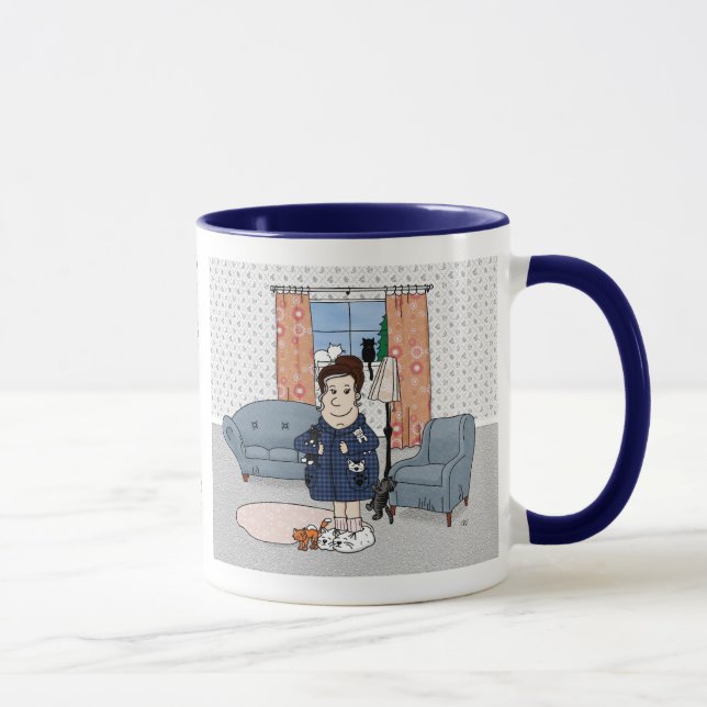 "Verrückte Katzen-Dame" (2011) Tasse (Rechts)