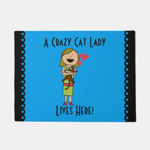 Verrückte Katzen-Dame Doormat Fußmatte