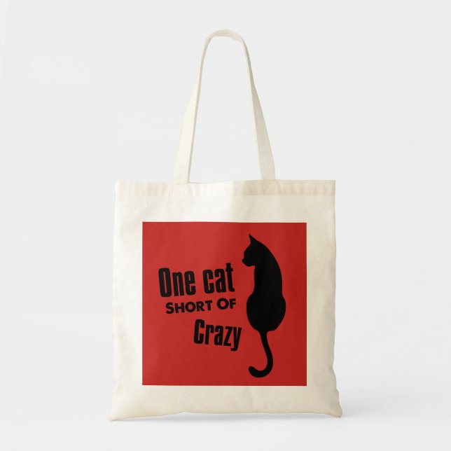 Verrückte Katzen-Dame Funny Meow Tote Bag Tragetasche (Vorne)