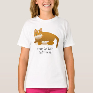 Verrückte Katzen-Dame im T - Shirt des