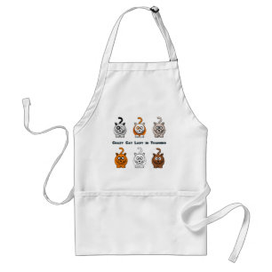 Verrückte Katzen-Dame In Training Apron Schürze