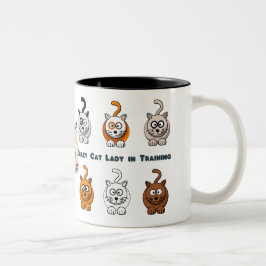 Verrückte Katzen-Dame In Training Coffee Mug Zweifarbige Tasse
