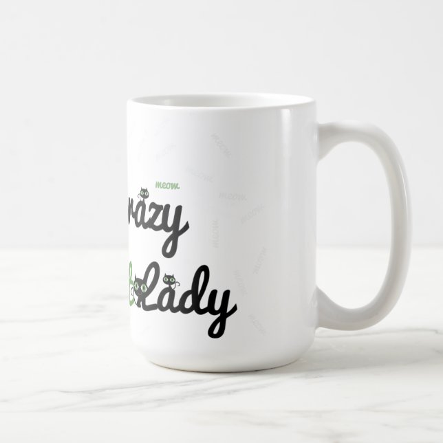 Verrückte Katzen-Dame Kaffeetasse (Rechts)