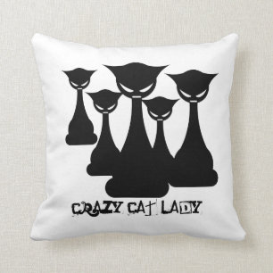 Verrückte Katzen-Dame Kissen