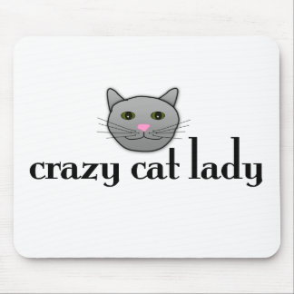 Verrückte Katzen-Dame Mousepad