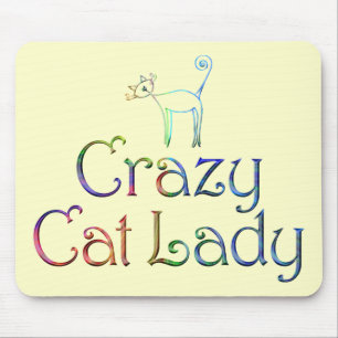 Verrückte Katzen-Dame Mousepad