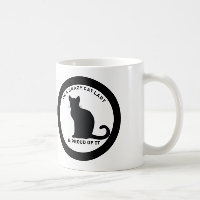 Verrückte Katzen-Dame Mug Kaffeetasse (Rechts)