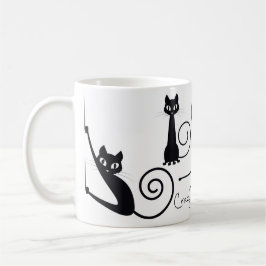 Verrückte Katzen-Dame Mug, mit stilvollen Katzen Kaffeetasse