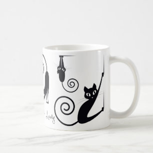 Verrückte Katzen-Dame Mug, mit stilvollen Katzen Kaffeetasse