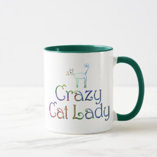 Verrückte Katzen-Dame Mug Tasse