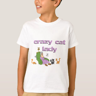 Verrückte Katzen-Dame T-Shirt