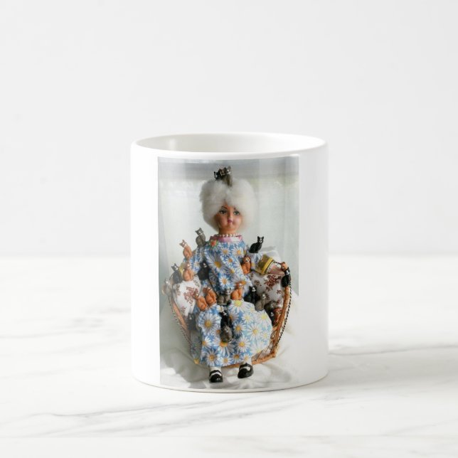 Verrückte Katzen-Dame Tasse (Mittel)