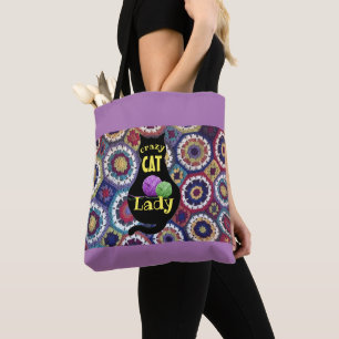 Verrückte Katzen-Dame Tote Bag