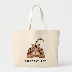 Verrückte Katzen-Damen-Tasche Jumbo Stoffbeutel