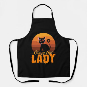 Verrückte Katzen-Lady Halloween Schürze