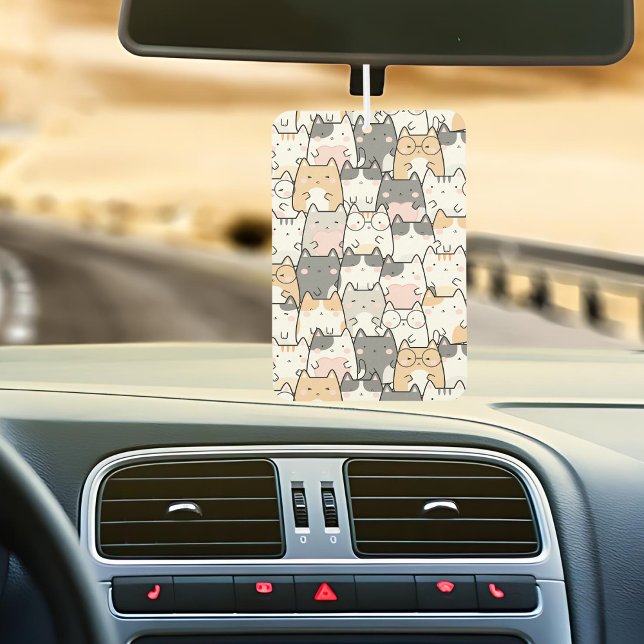 Verrückte Katzen Muster Auto Autolufterfrischer (Von Creator hochgeladen)