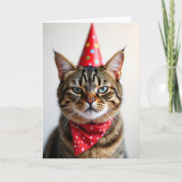 Verrückte Katzen-Partyhut-Karte