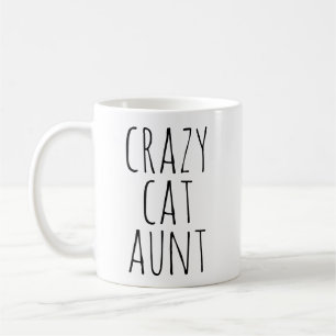 Verrückte Katzen-Tante Text Design Kaffeetasse