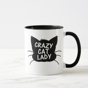 Verrückte Katzendame Tasse