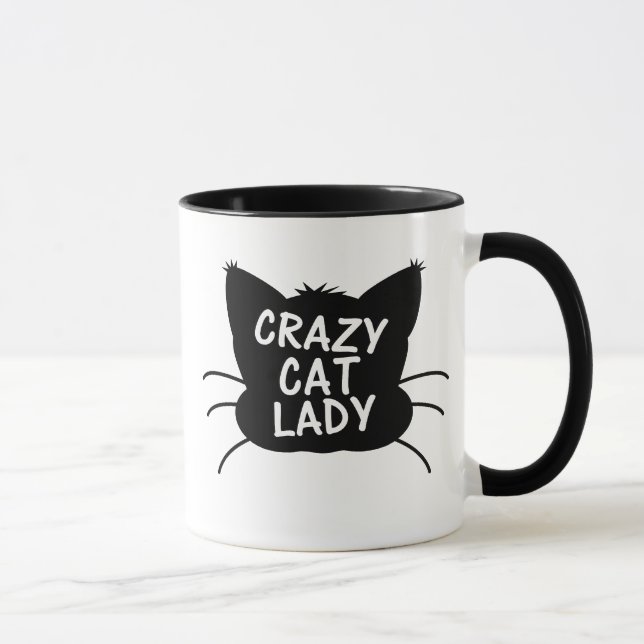 Verrückte Katzendame Tasse (Rechts)