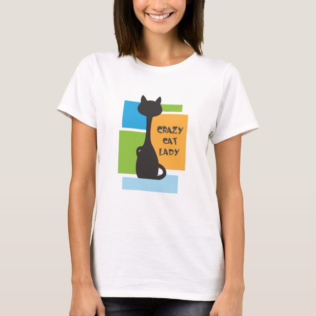 verrückte Katzenfrau T-Shirt (Vorderseite)