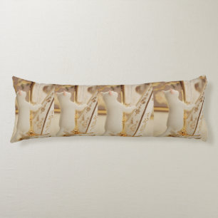 Verrückte Katzenharfenistin-Body-Pillow Seitenschläferkissen