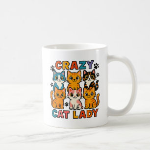 Verrückte Katzenlady Katzenstapel Kaffeetasse