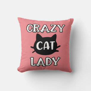 Verrückte Katzenlady Kitty-Mama Süße Katze Rosa S Kissen