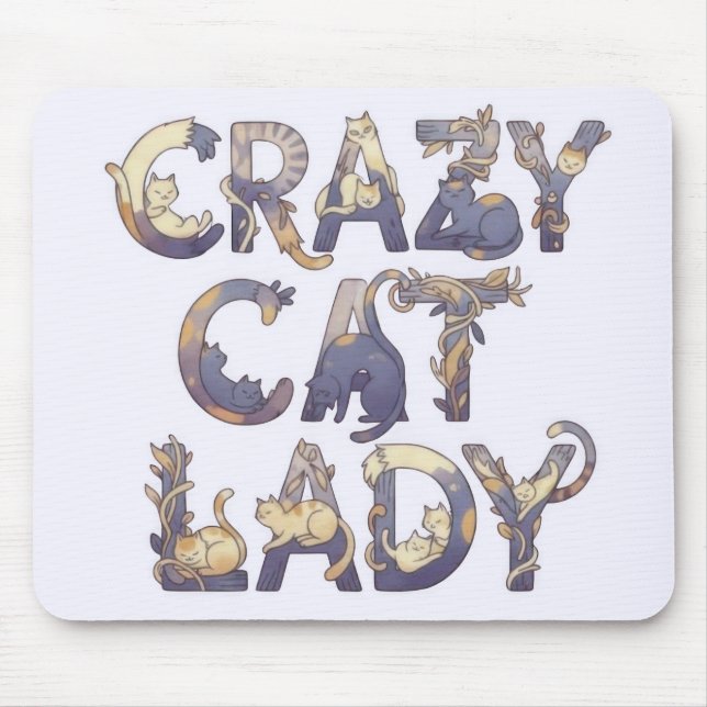 Verrückte Katzenlady Mousepad (Vorne)