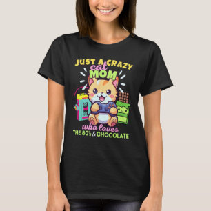 Verrückte Katzenmutter, die Gaming-Katzen Schokola T-Shirt