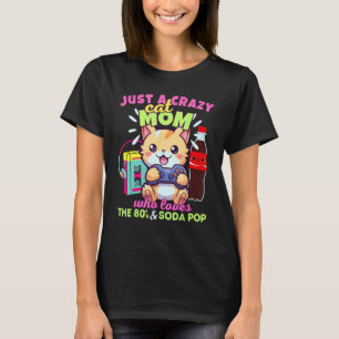 Verrückte Katzenmutter, die Gaming Soda Pop und di T-Shirt