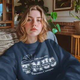 Verrückte Kirche Damen Varsity Navy Campus  Sweatshirt