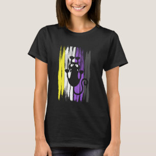 Verrückte kletternde Katze Nonbinärer Stolz Lustig T-Shirt