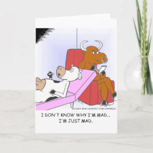 Verrückte Kuh in Therapie Lustige Geschenke & Samm Karte