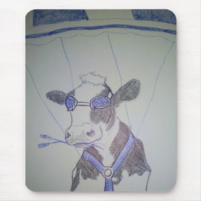 Verrückte Kuh Mousepad (Vorne)