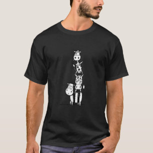 Verrückte Kuh Stapel Lustiges Cartoon-Kuh-Design B T-Shirt
