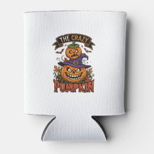 Verrückte Kürbis Halloween Hexenhut Fledermäuse Dosenkühler