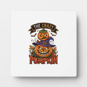 Verrückte Kürbis Halloween Hexenhut Fledermäuse Fotoplatte