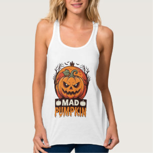 Verrückte Kürbis Halloween Vintage Gravur Design_1 Tank Top
