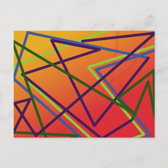 verrückte Linien auf warmen Hintergrund skurril Postkarte (Vorderseite)