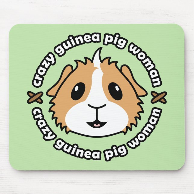 Verrückte Meerschweinchen-Frau Mousemat Mousepad (Vorne)