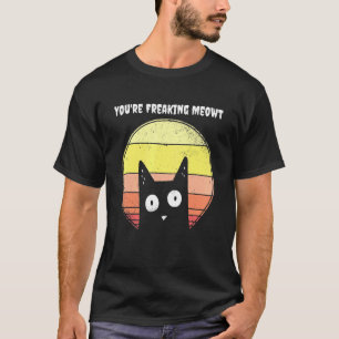 Verrückte Meowt Vintage-Sonnenuntergang Pun Schw T-Shirt
