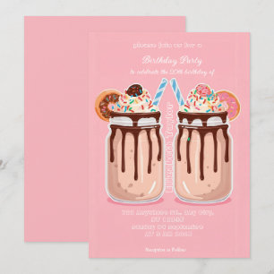 Verrückte Milkshake-Party-Einladung – Buntes Süßes Einladung