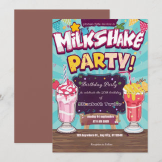 Verrückte Milkshake-Party-Einladung – Farbige Süße Einladung