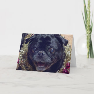 Verrückte Mops-Weihnachtskarte Feiertagskarte