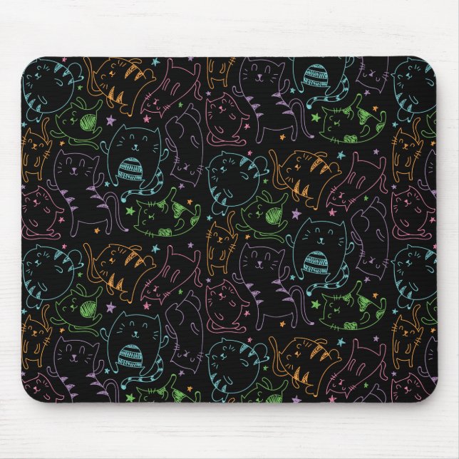 Verrückte niedliche Katzen-buntes Mousepad (Vorne)