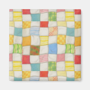 VERRÜCKTE PATCHWORK Quadrat Magnet