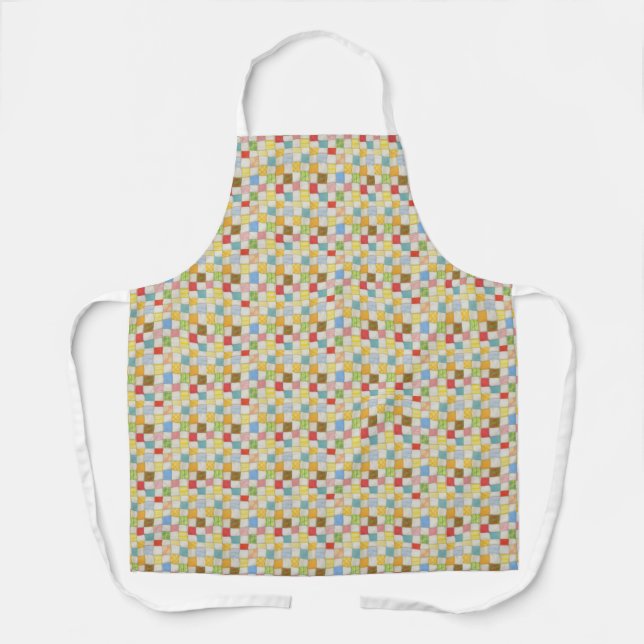 VERRÜCKTE PATCHWORKDEcke Ganzkörper-Print-Schürze Schürze (Vorderseite)