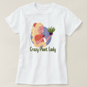 Verrückte Pflanzen-Lady T-Shirt